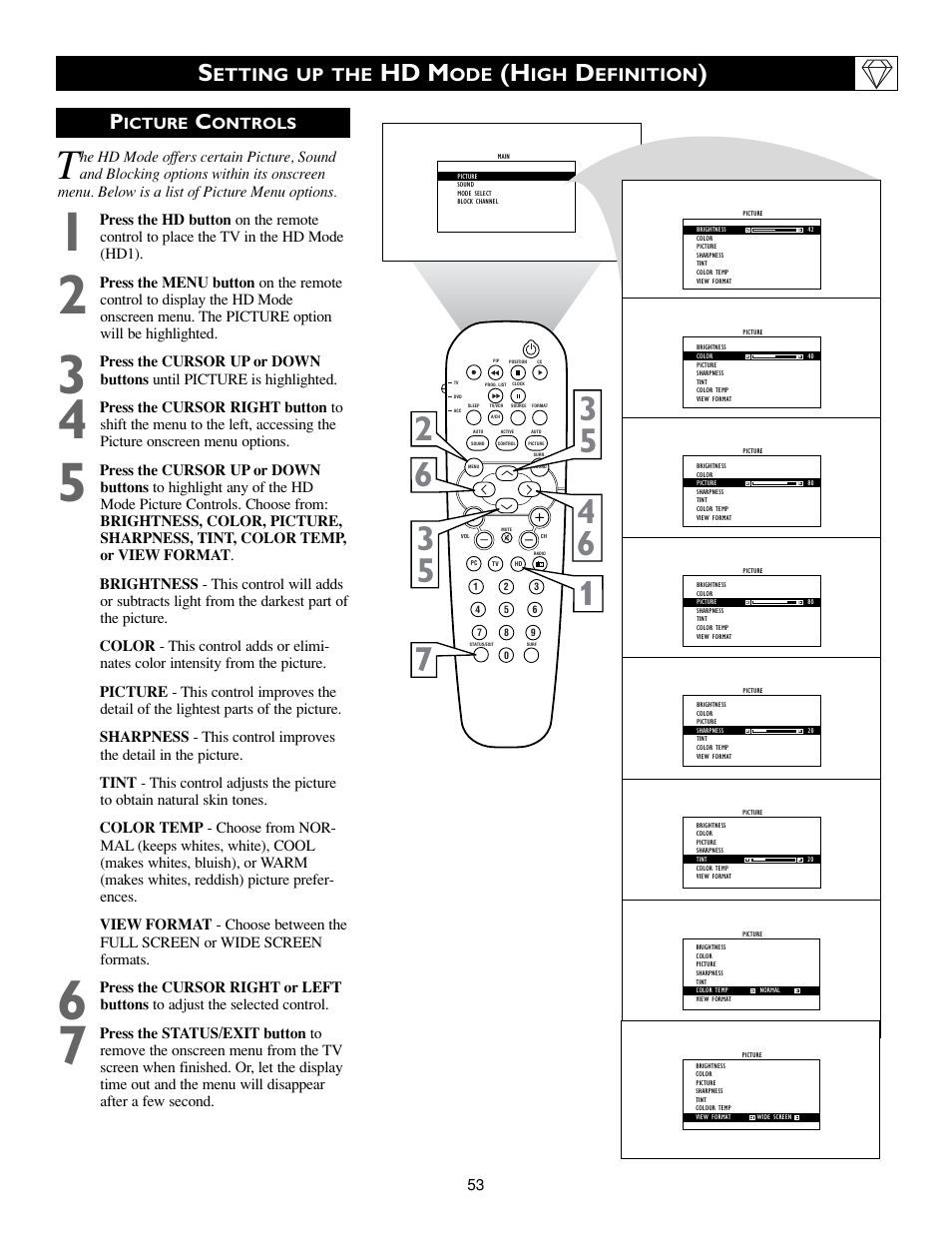 Hd m, Etting up the, Efinition | Philips 17PF9936-99 User Manual | Page 53 / 62
