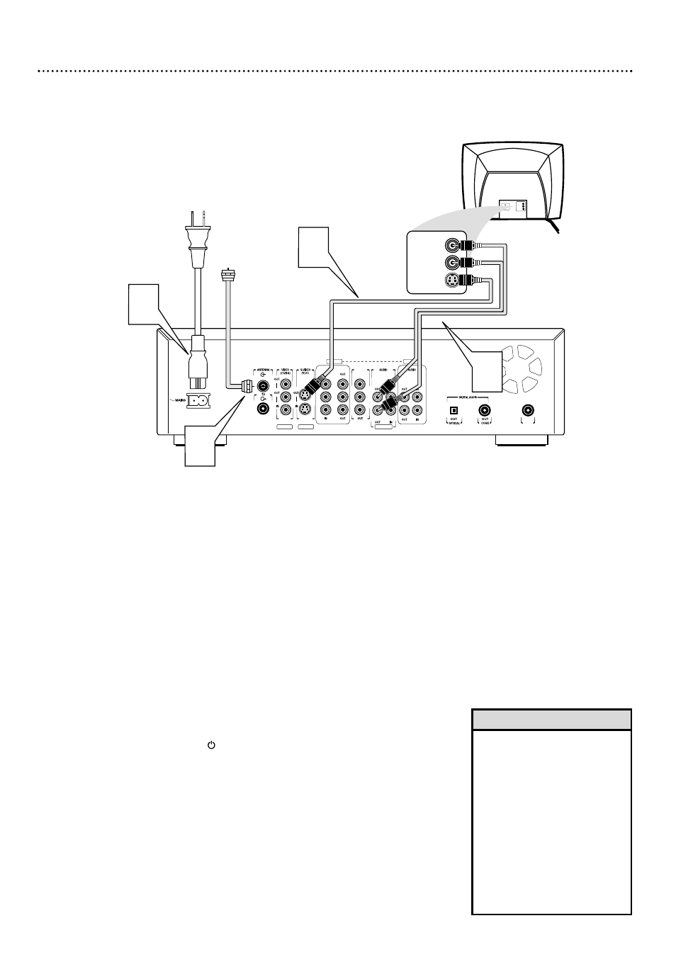 Hookups (cont’d) 11, Connecting to a tv only tv has an s-video in jack | Philips DVDR985A99 User Manual | Page 11 / 68