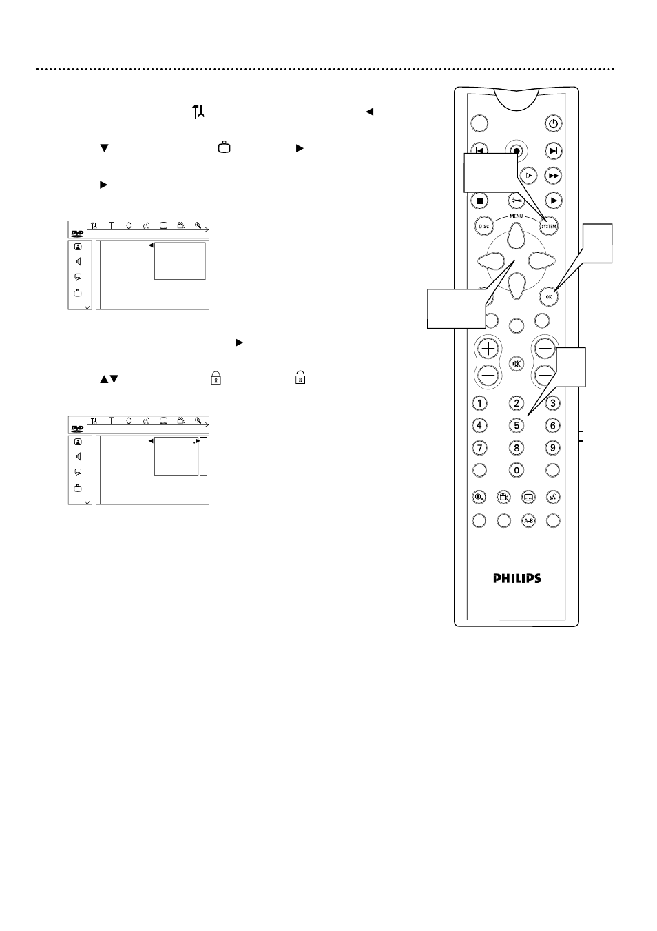 50 access control (cont’d), Child lock | Philips DVDR985A99 User Manual | Page 50 / 68