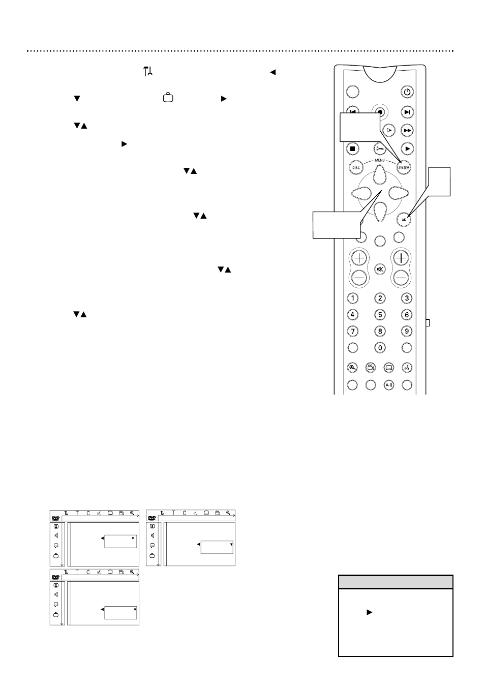 54 user preference settings, Helpful hint, Press 9 repeatedly to select , then press | Philips DVDR985A99 User Manual | Page 54 / 68