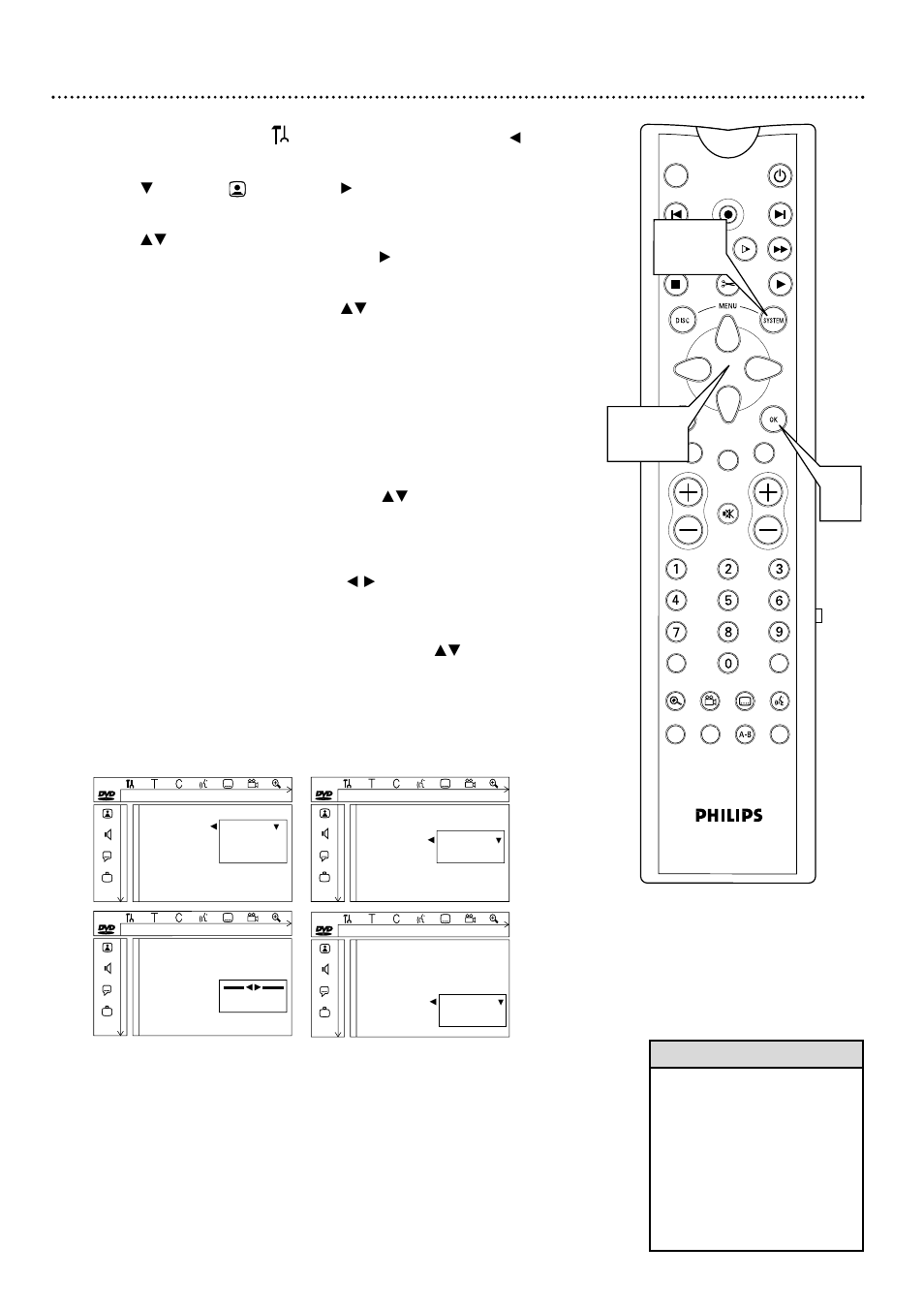 Picture settings 55, Helpful hints, Press 9 to select , then press | Press system menu to remove the menus | Philips DVDR985A99 User Manual | Page 55 / 68