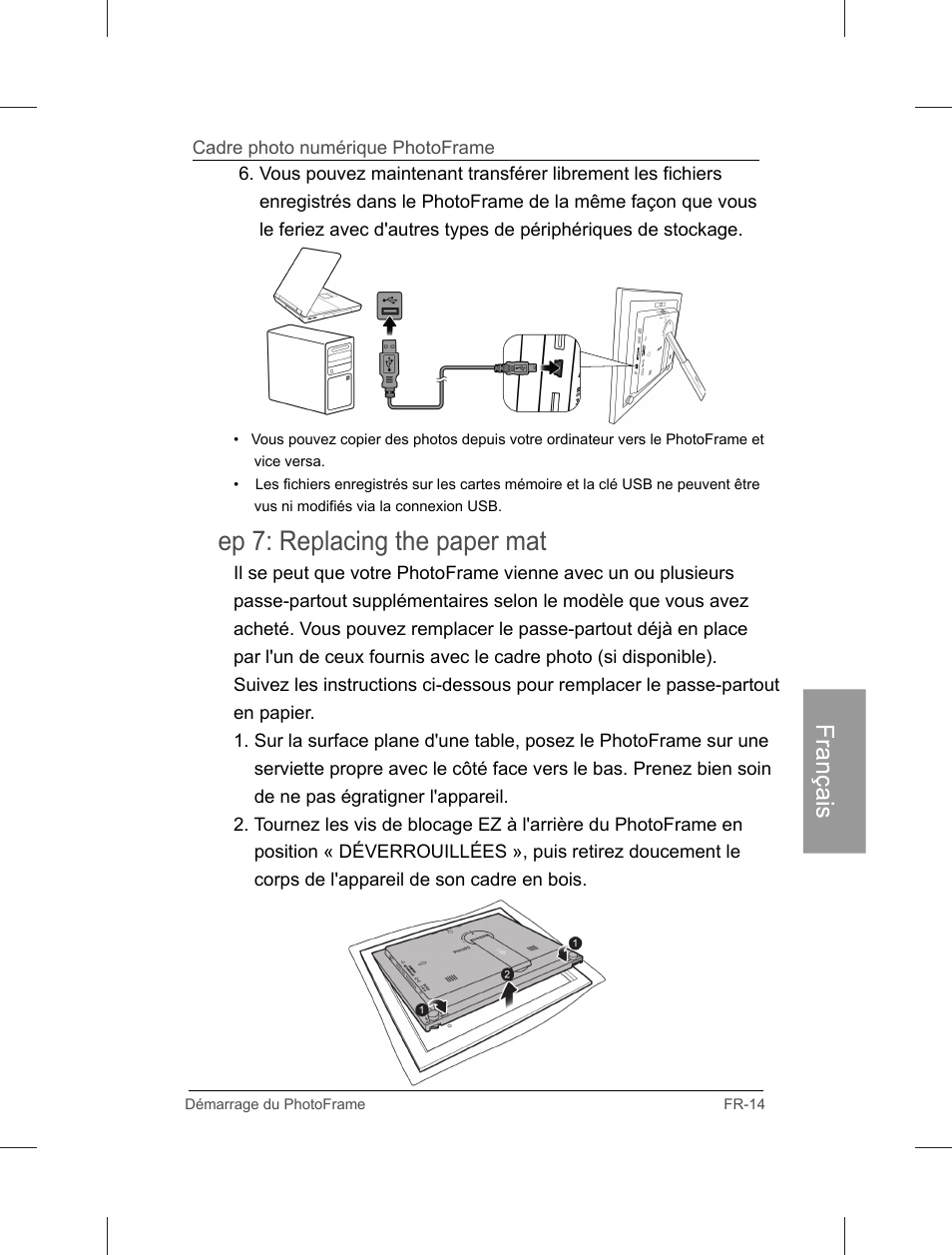 Ep 7: replacing the paper mat | Philips Home Essentials Digital PhotoFrame SPF3402S 10.1" LCD Panel Brown Wood Frame User Manual | Page 102 / 126