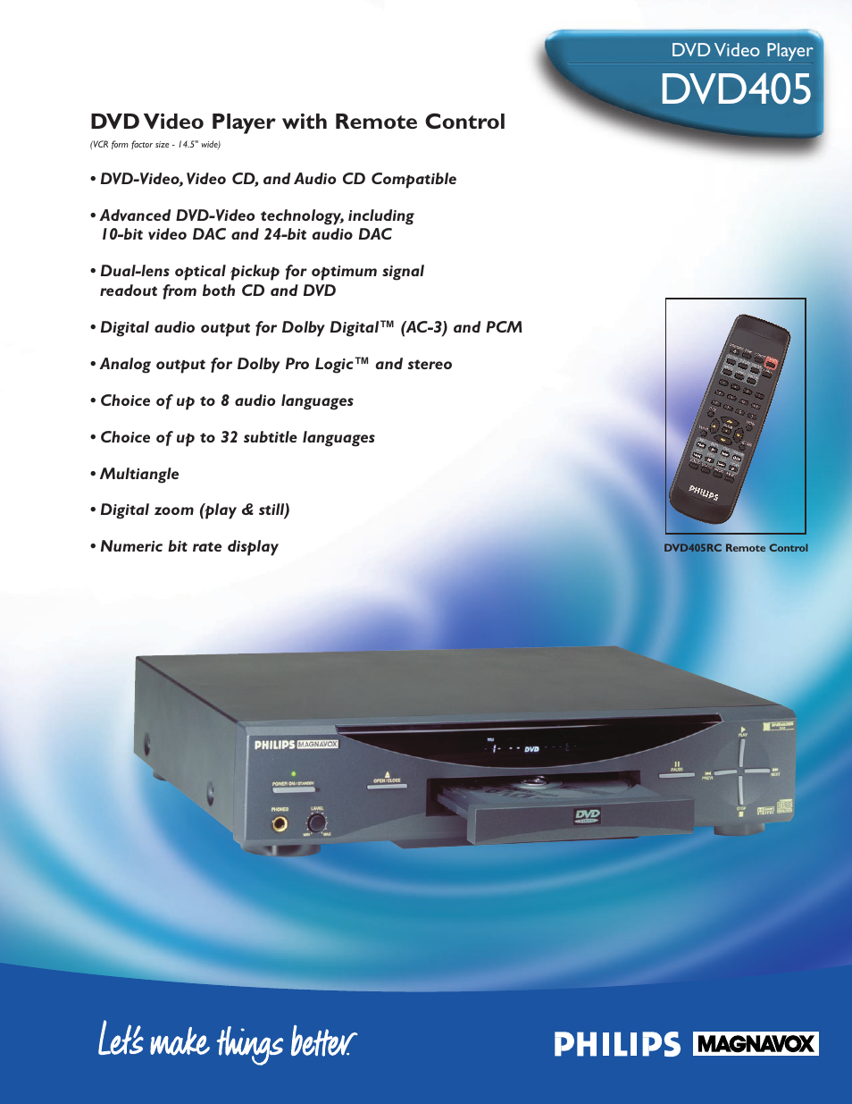Philips DVD VIDEO PLAYER User Manual | 2 pages