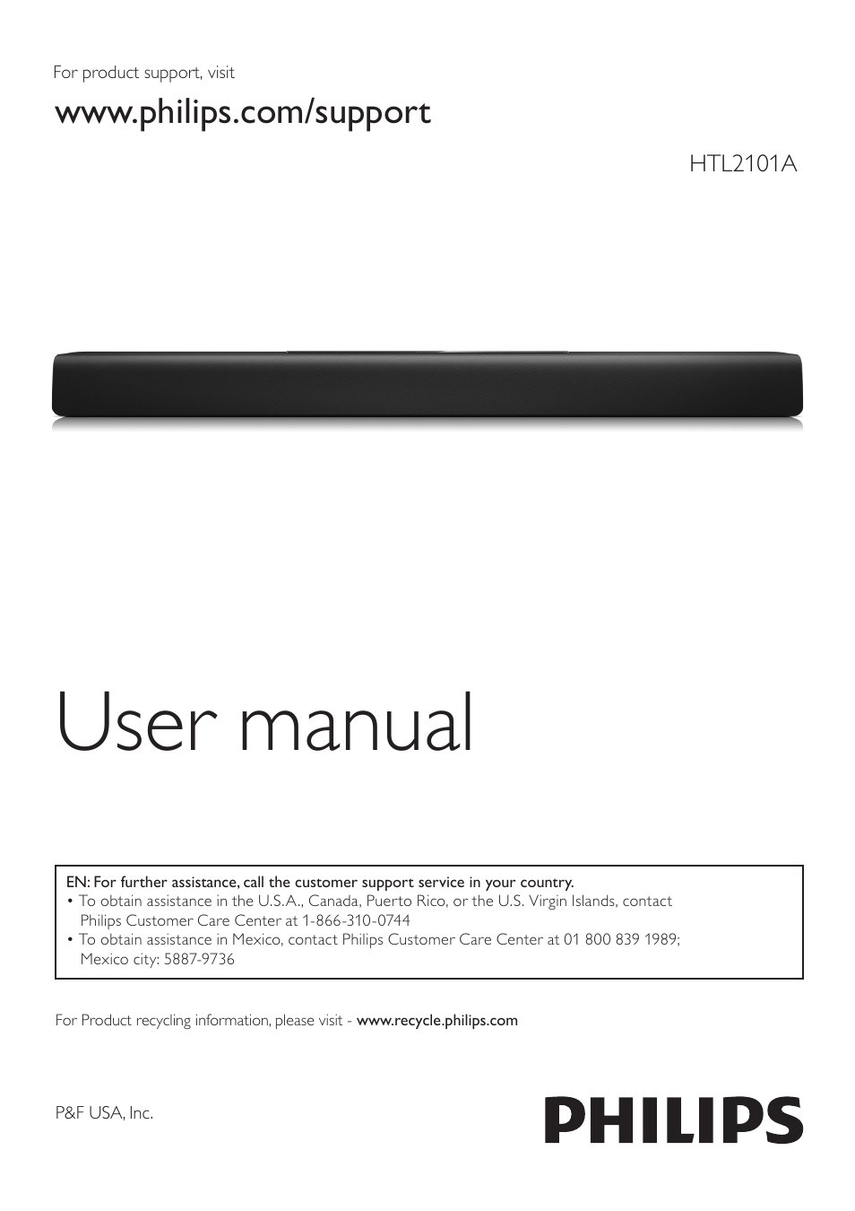 Philips HTL2101A-F7 User Manual | 16 pages