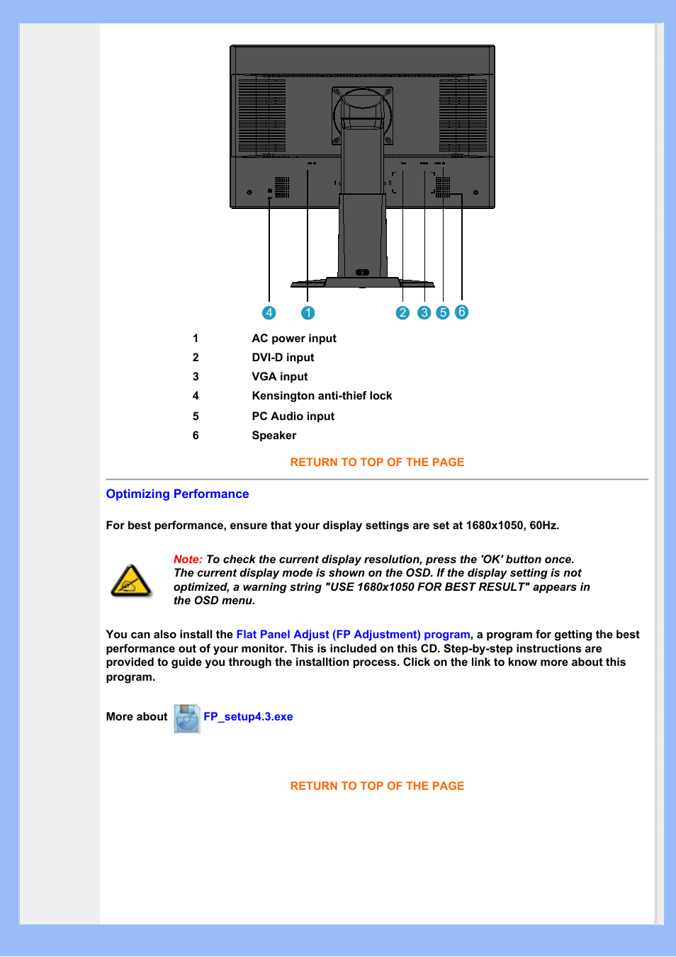 Optimizing, Performance | Philips 200BW8EB-27 User Manual | Page 44 / 86