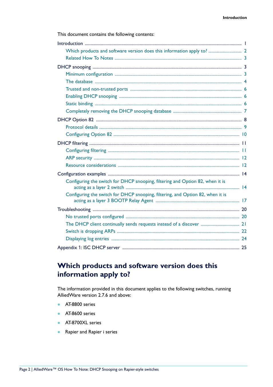 Allied Telesis Rapier i Series User Manual | Page 2 / 26