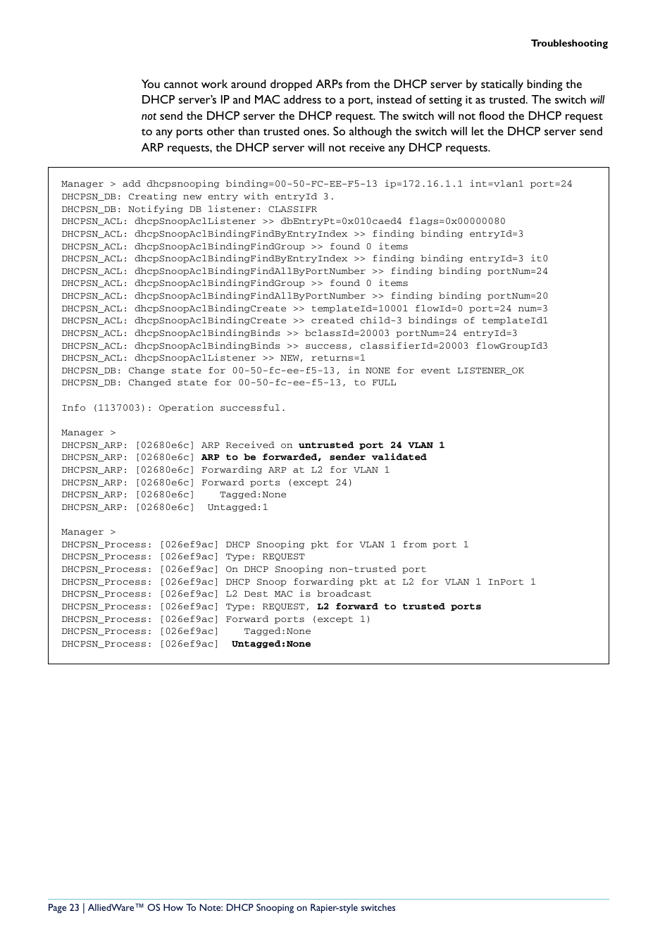 Allied Telesis Rapier i Series User Manual | Page 23 / 26