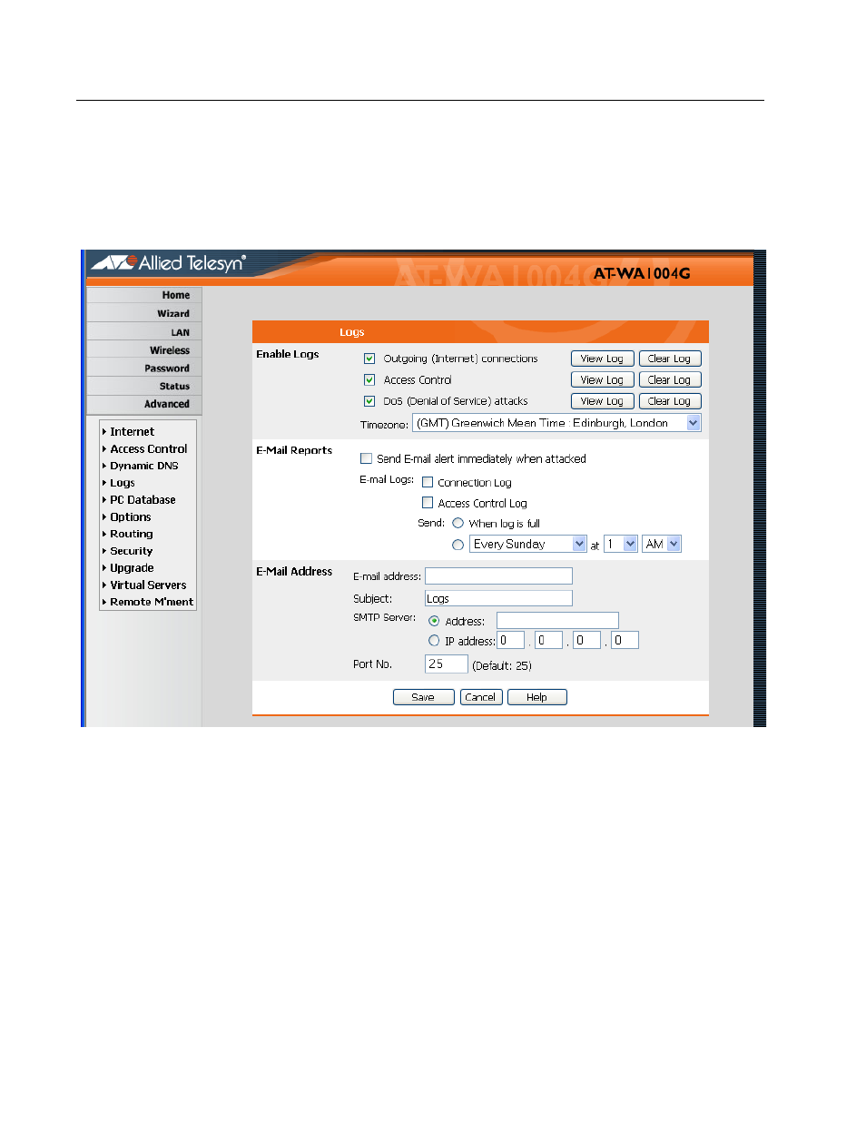 Logs | Allied Telesis AT-WA1004G User Manual | Page 105 / 142