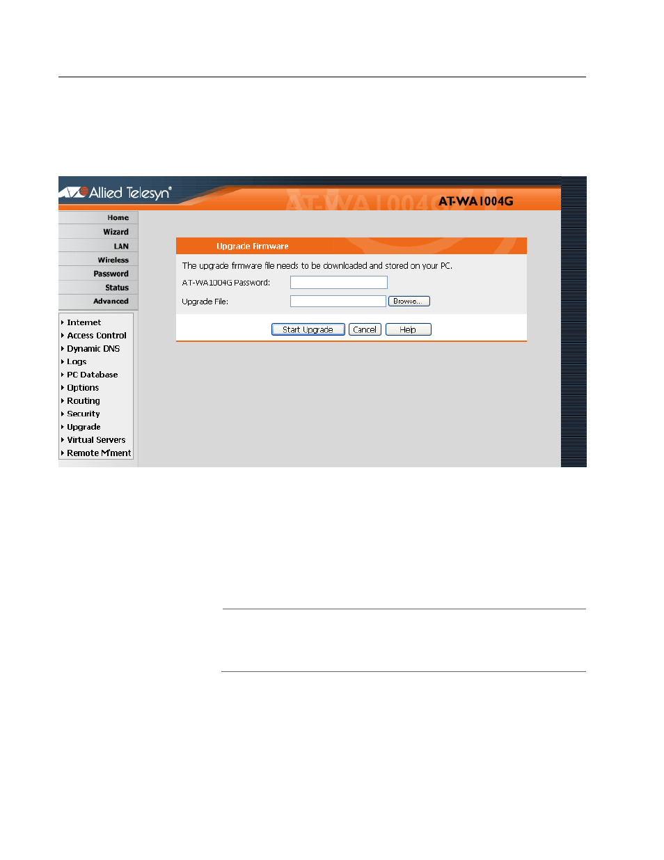 Upgrade | Allied Telesis AT-WA1004G User Manual | Page 125 / 142