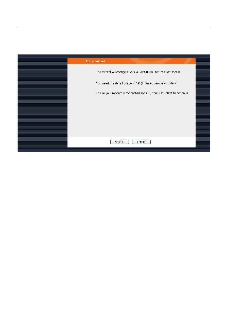 Setup wizard | Allied Telesis AT-WA1004G User Manual | Page 32 / 142
