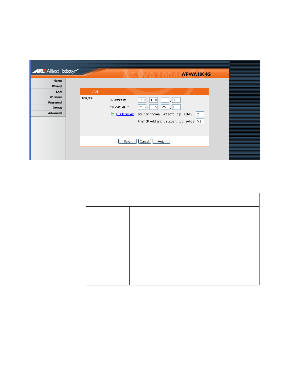 Lan screen | Allied Telesis AT-WA1004G User Manual | Page 37 / 142