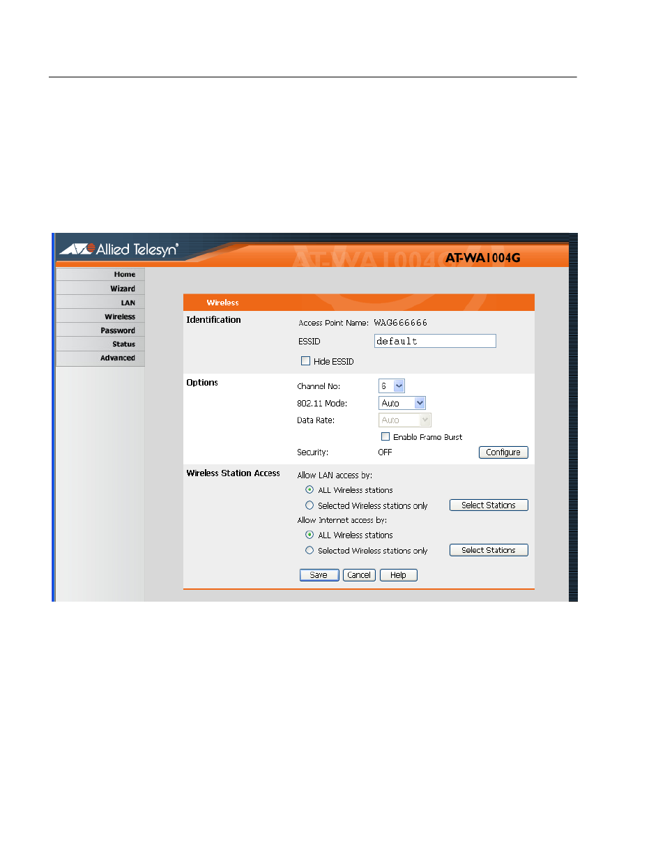 Wireless screen | Allied Telesis AT-WA1004G User Manual | Page 40 / 142