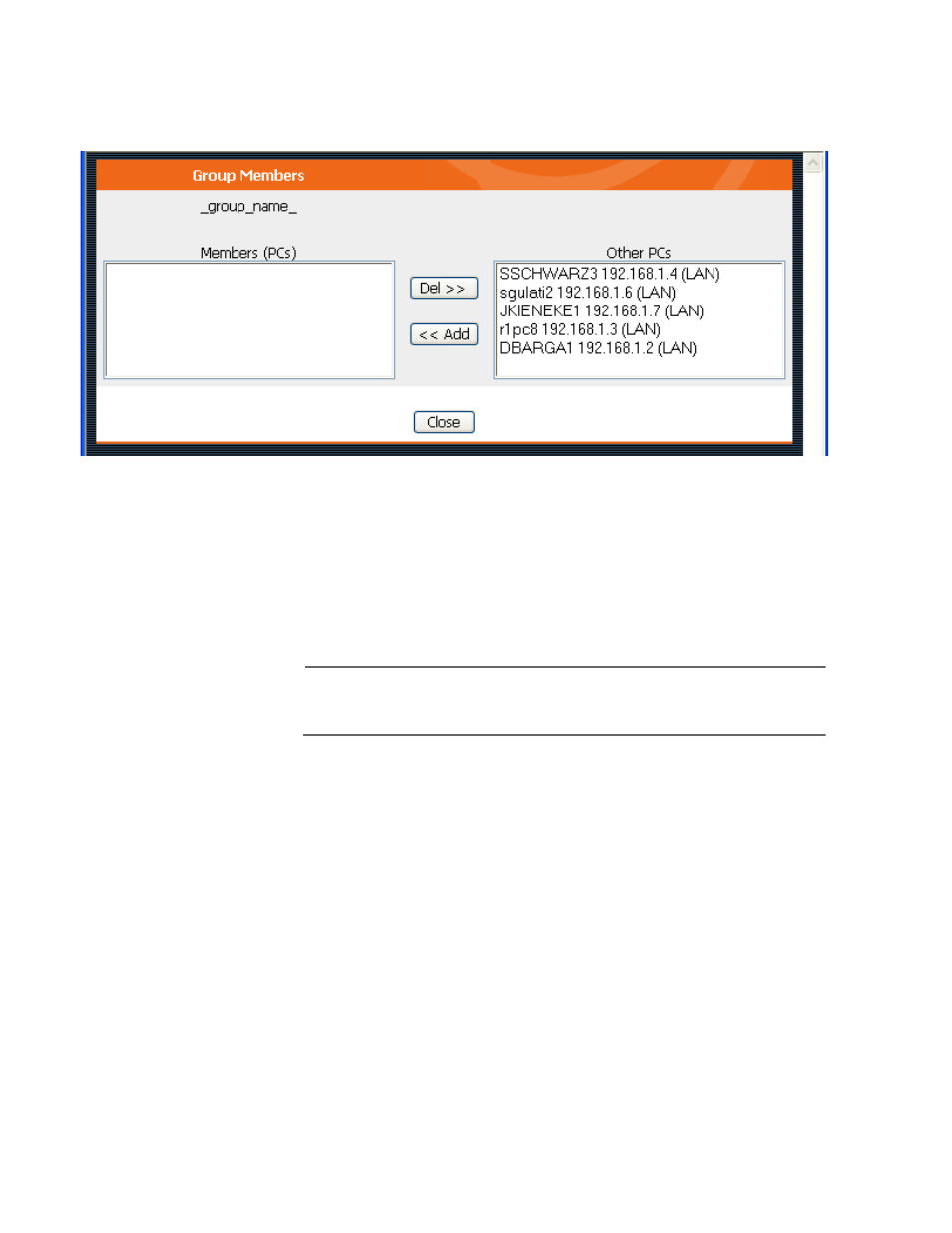 Group members screen, Default schedule screen, Group members screen default schedule screen | Allied Telesis AT-WA1004G User Manual | Page 86 / 142