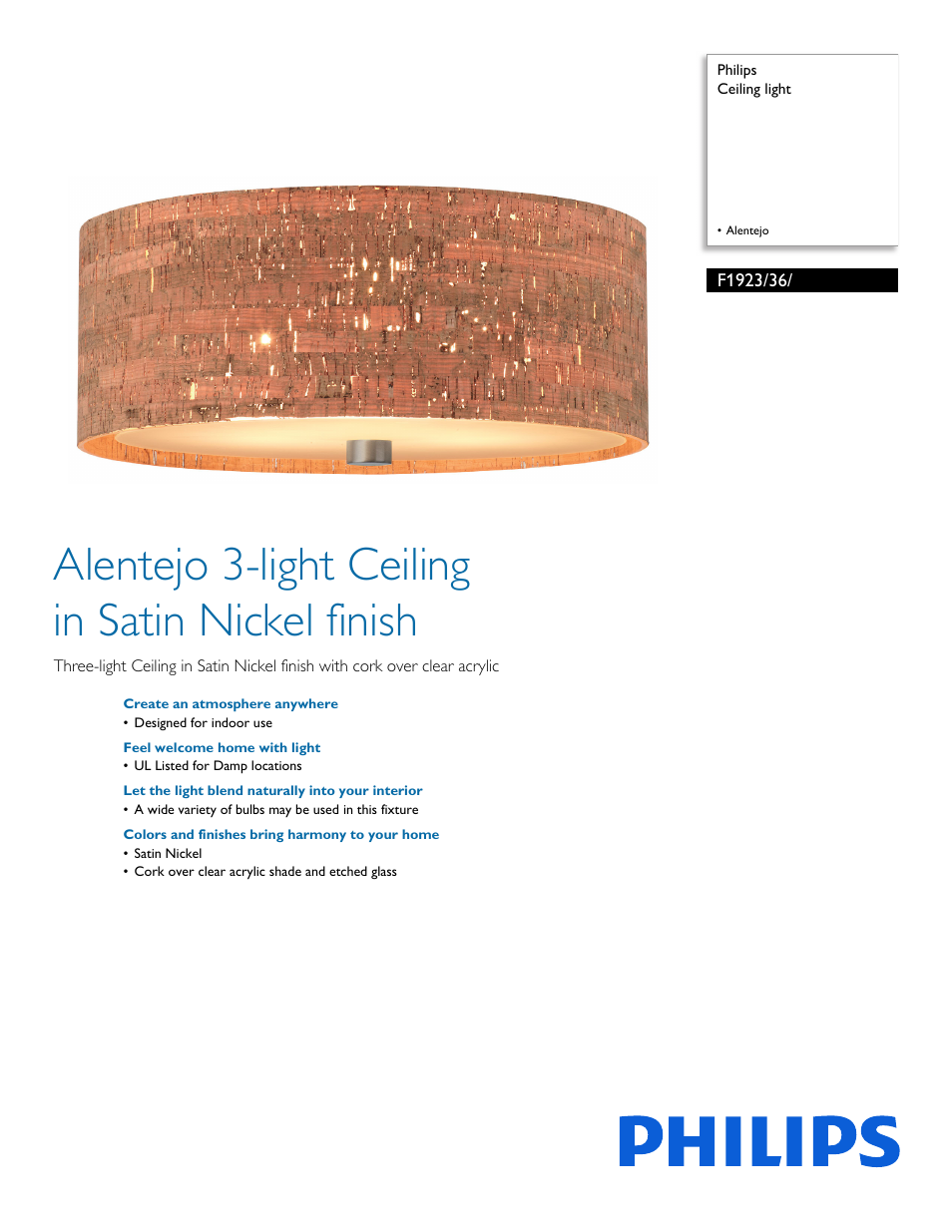 Philips F192336 User Manual | 2 pages