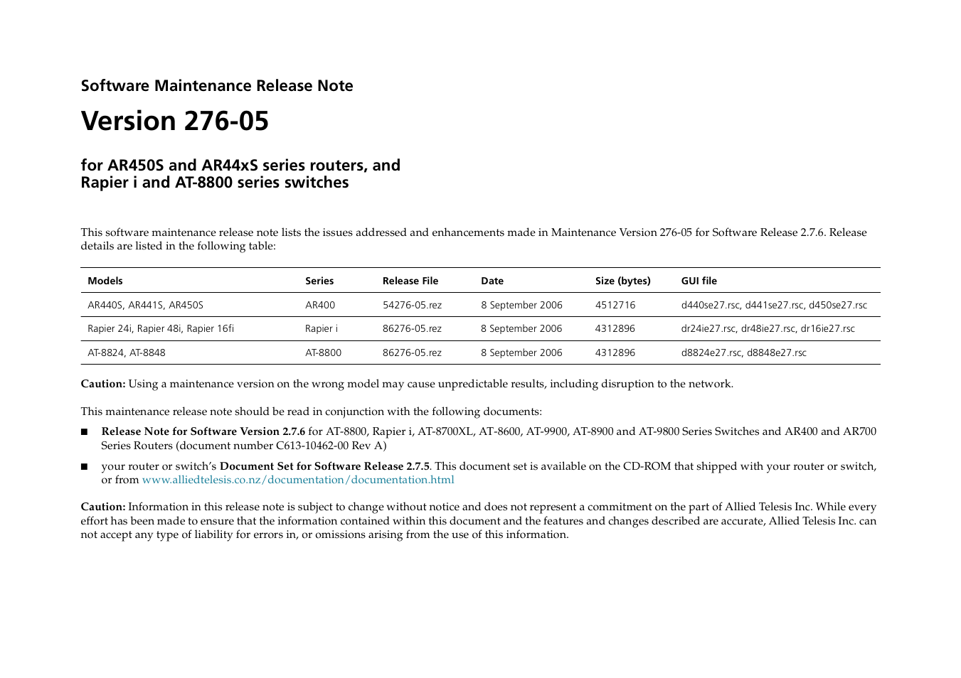 Allied Telesis AR44xS series User Manual | 84 pages