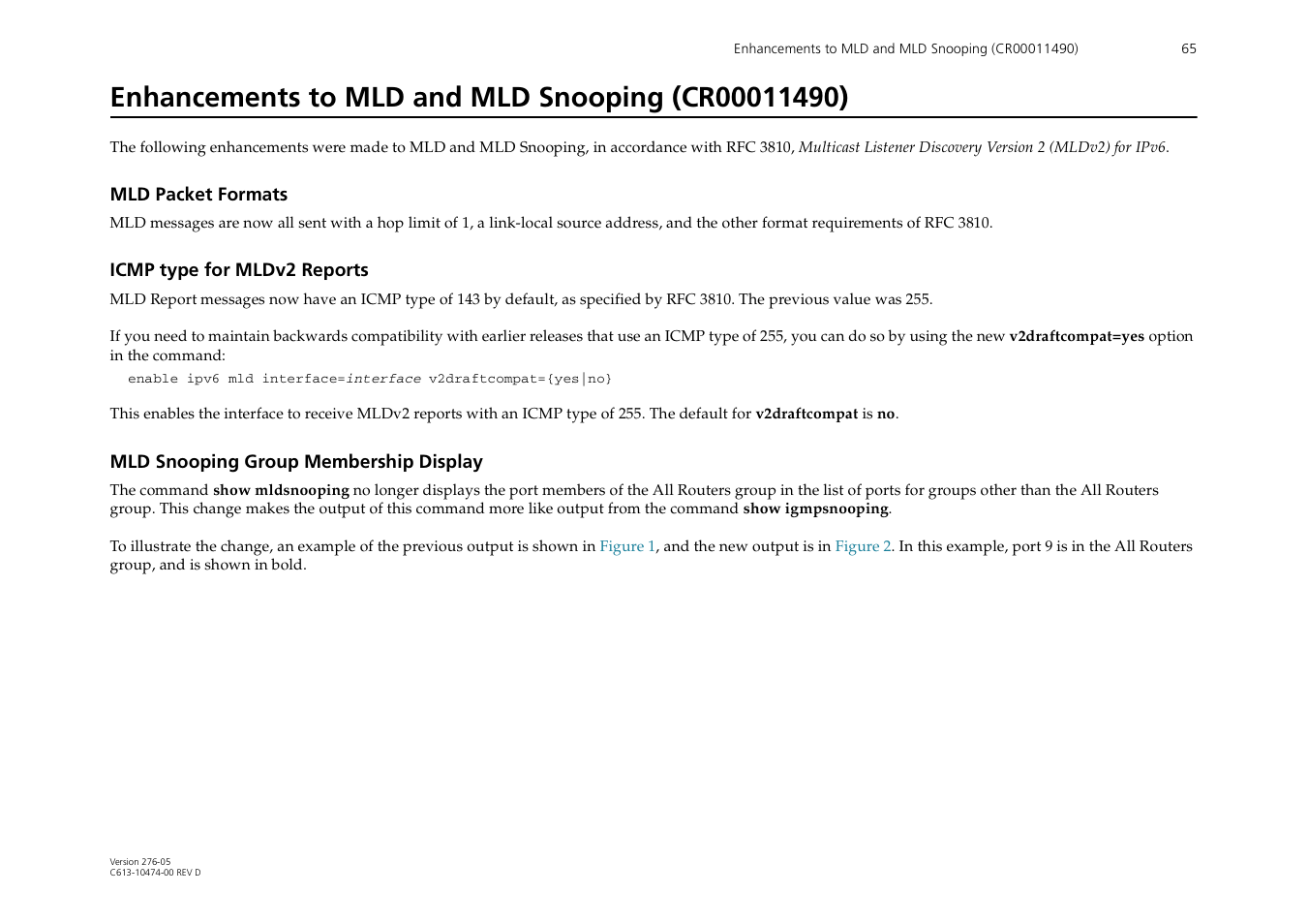 Enhancements to mld and mld snooping (cr00011490) | Allied Telesis AR44xS series User Manual | Page 65 / 84