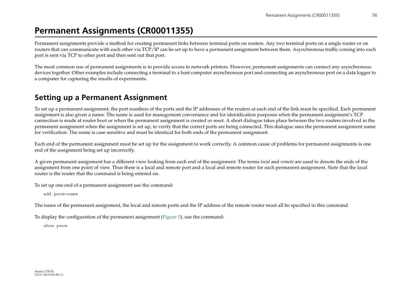 Permanent assignments (cr00011355), Setting up a permanent assignment, Permanent | Allied Telesis AR44xS series User Manual | Page 76 / 84