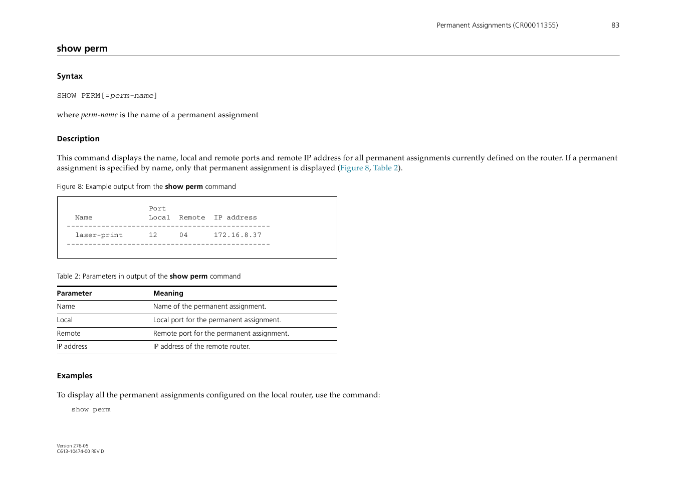 Show perm | Allied Telesis AR44xS series User Manual | Page 83 / 84