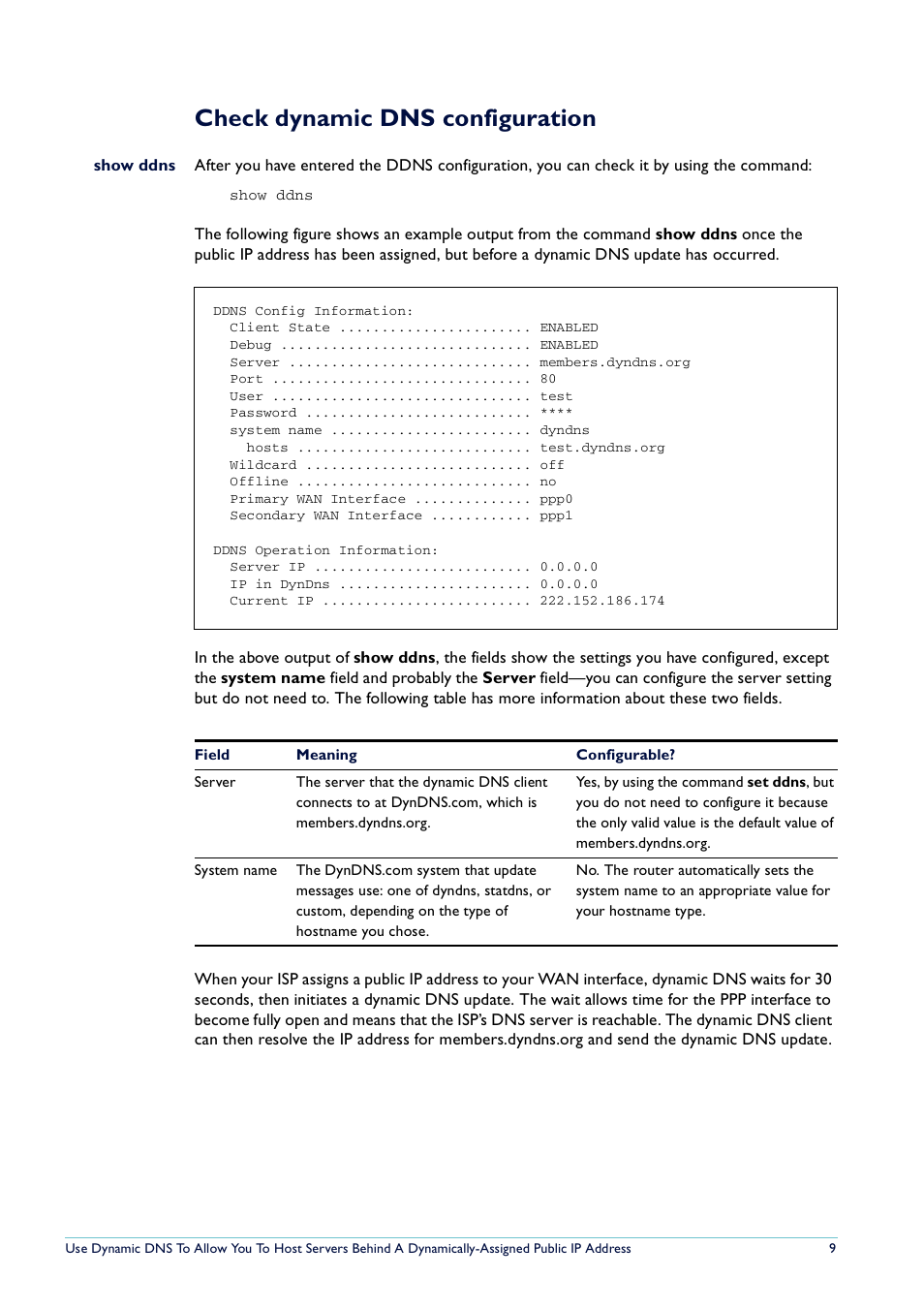 Check dynamic dns configuration | Allied Telesis AlliedWare NetScreen Routers User Manual | Page 9 / 12