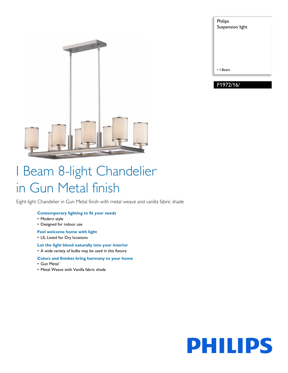 Philips F197216 User Manual | 2 pages