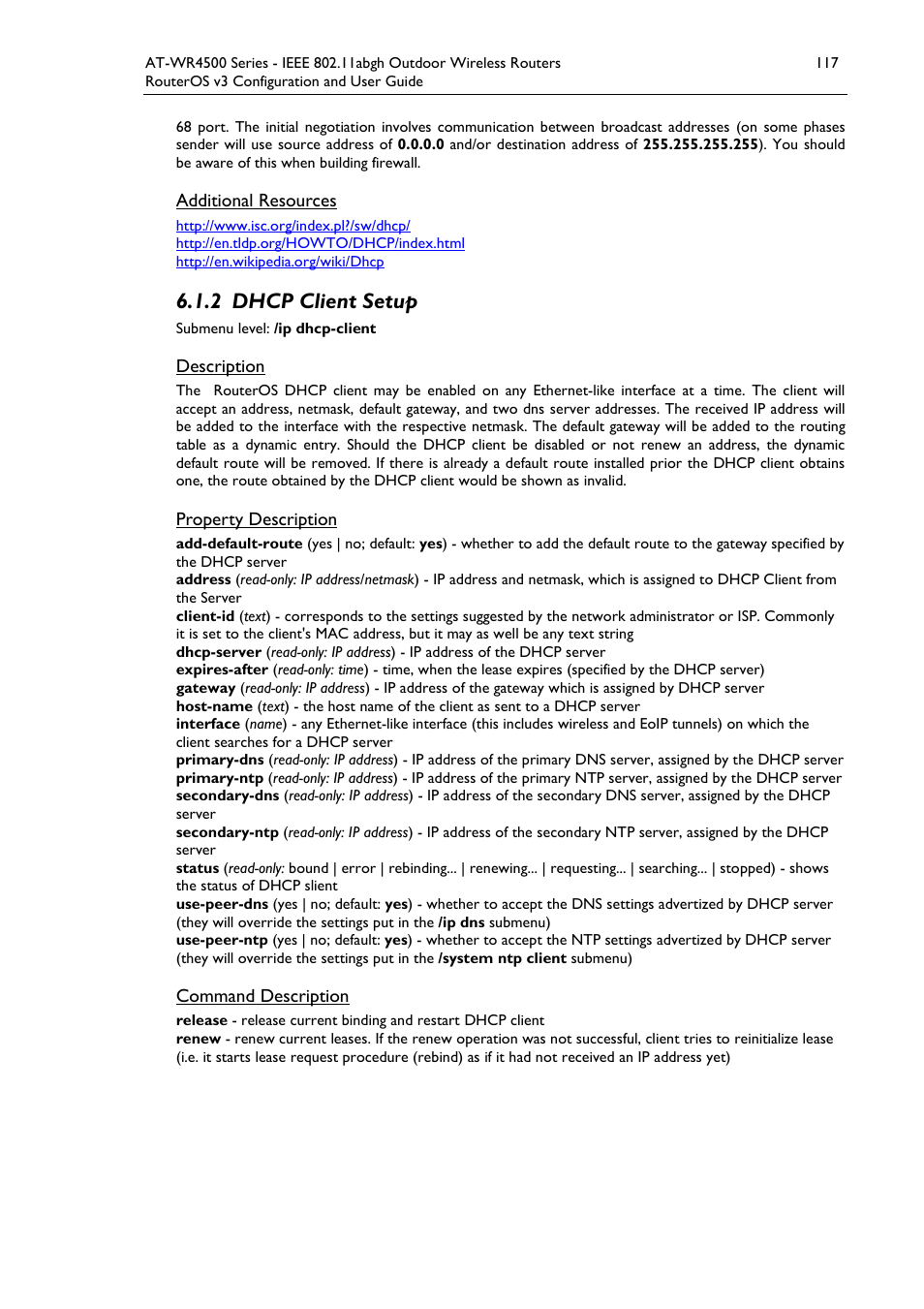 2 dhcp client setup | Allied Telesis AT-WR4500 User Manual | Page 117 / 264