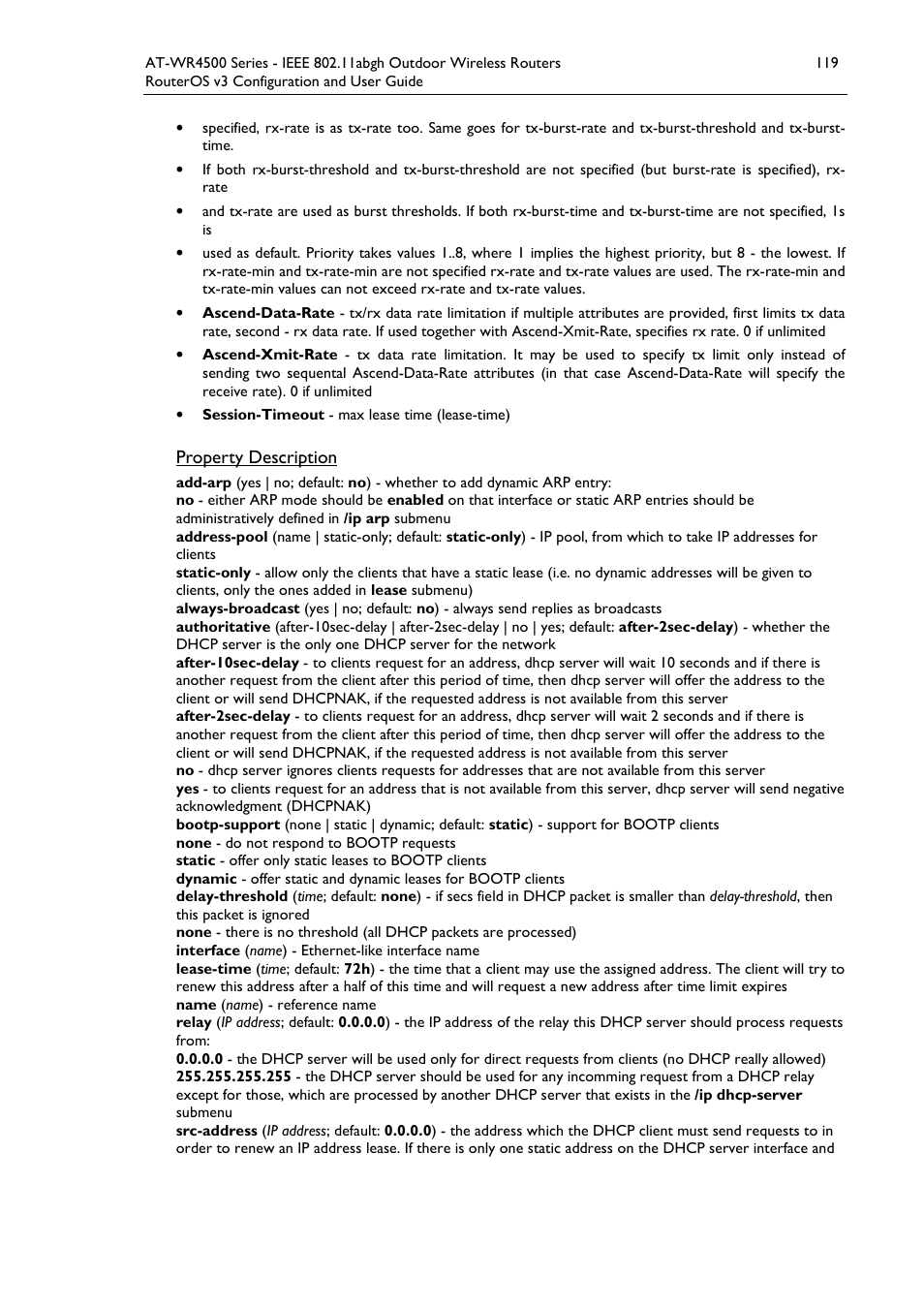 Property description | Allied Telesis AT-WR4500 User Manual | Page 119 / 264