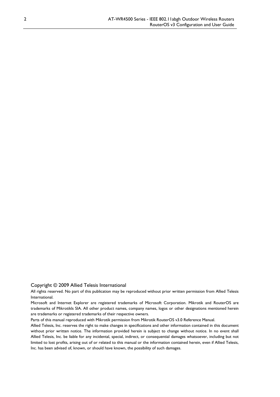 Allied Telesis AT-WR4500 User Manual | Page 2 / 264