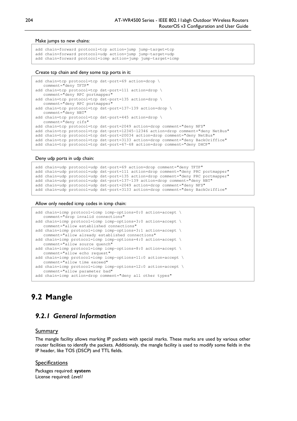 2 mangle, 1 general information | Allied Telesis AT-WR4500 User Manual | Page 204 / 264