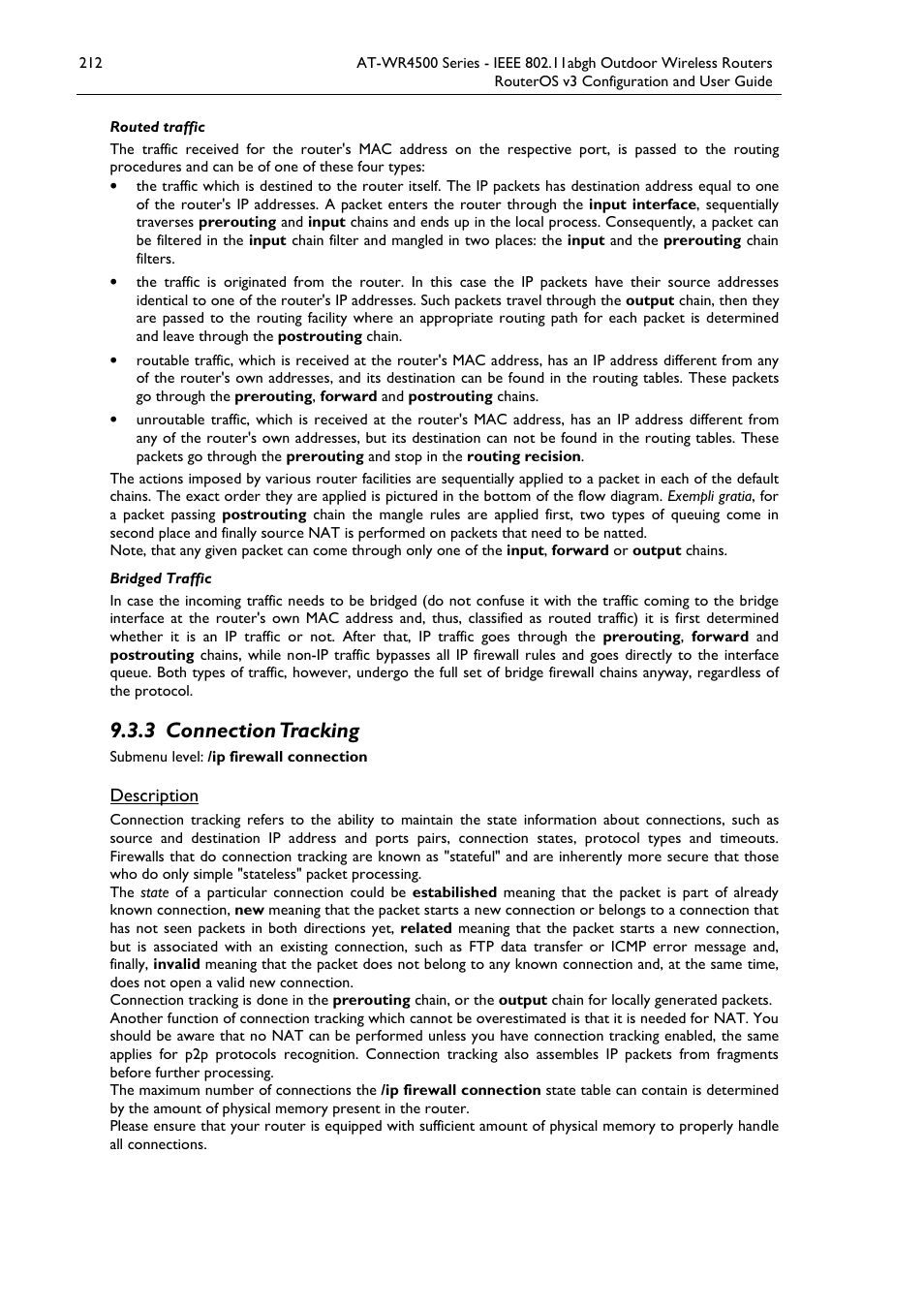 3 connection tracking | Allied Telesis AT-WR4500 User Manual | Page 212 / 264