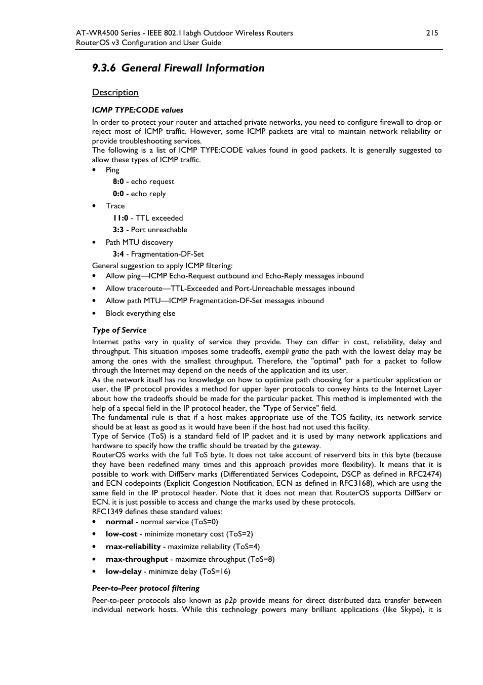 6 general firewall information, Description | Allied Telesis AT-WR4500 User Manual | Page 215 / 264