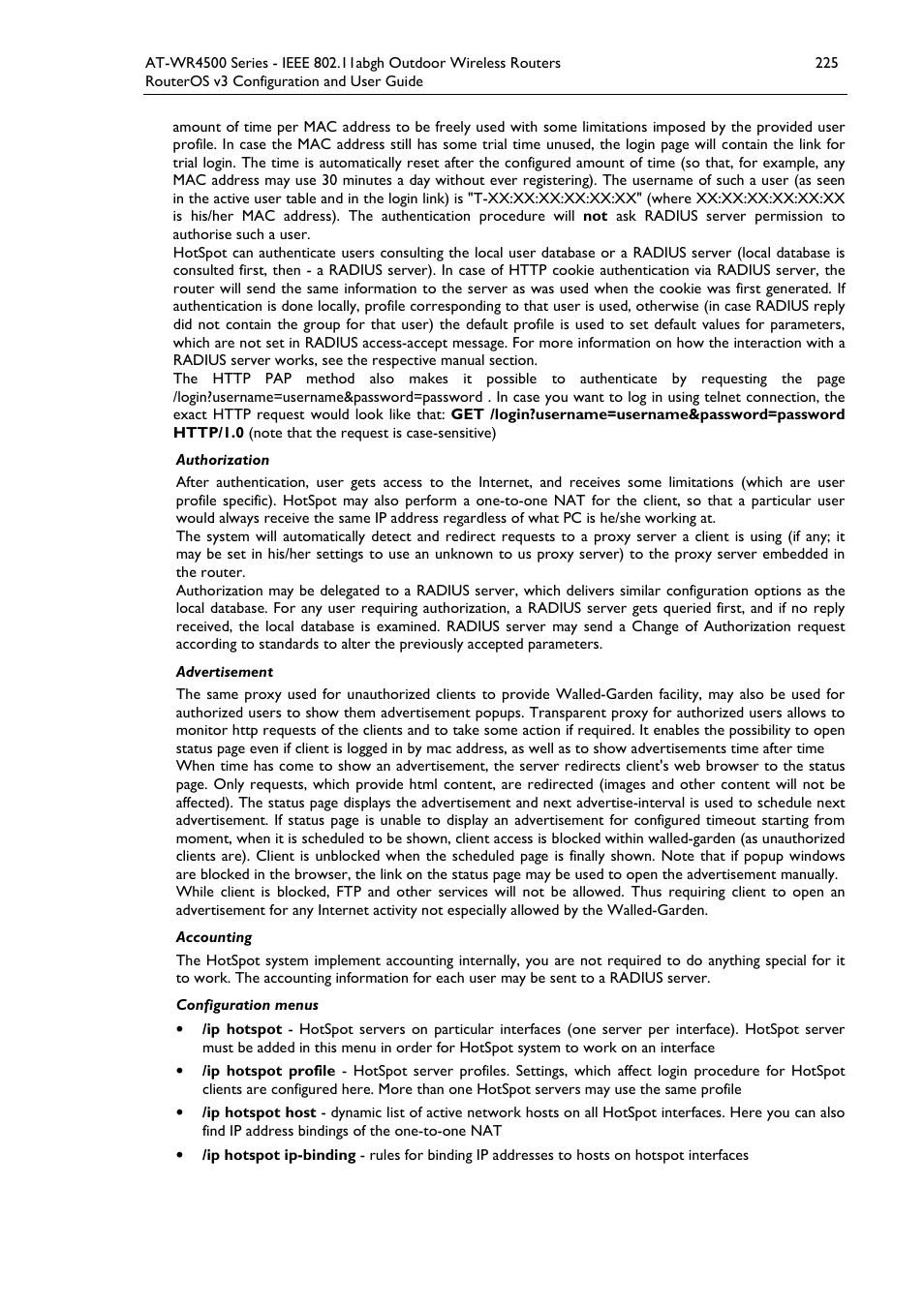 Allied Telesis AT-WR4500 User Manual | Page 225 / 264