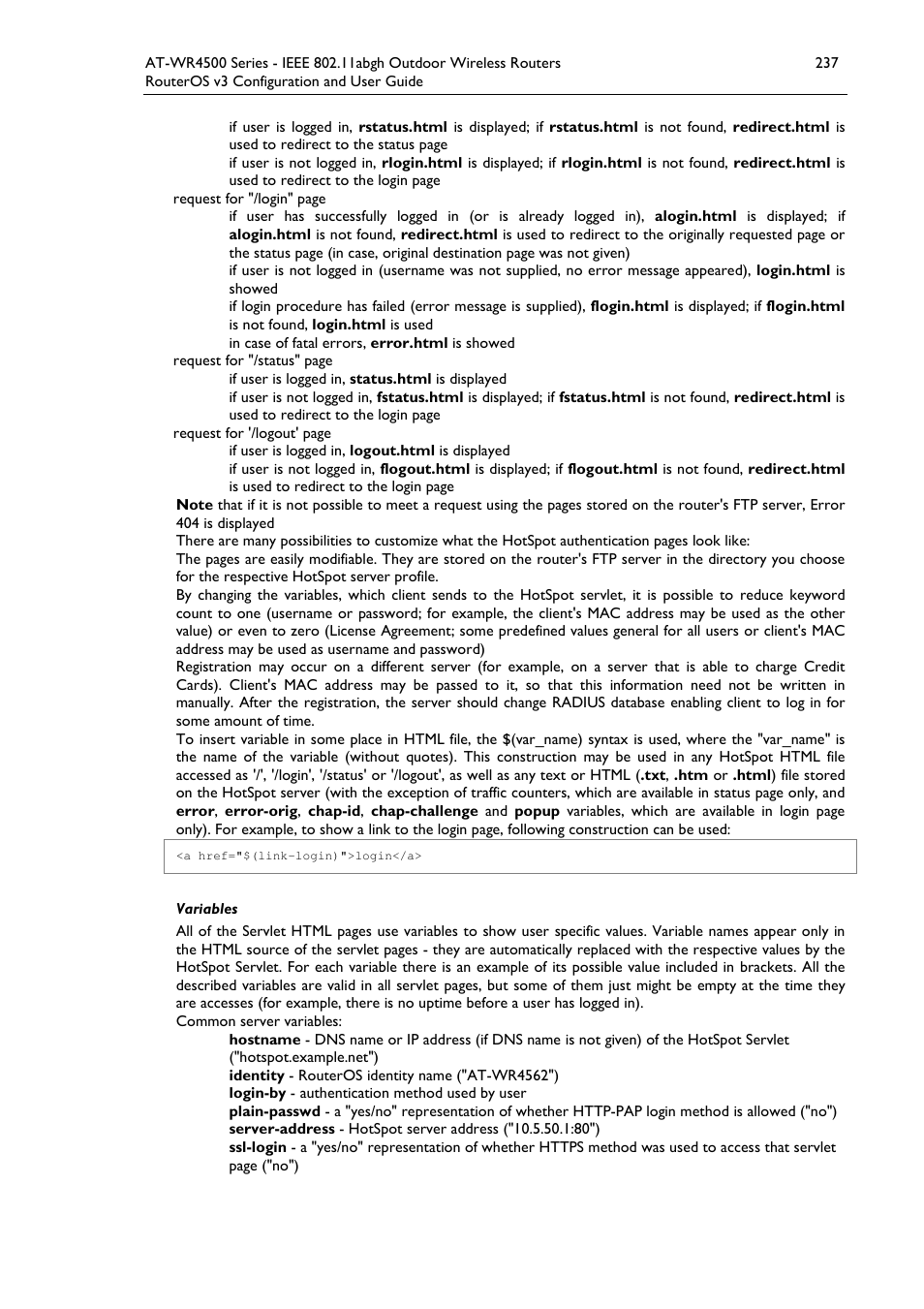 Allied Telesis AT-WR4500 User Manual | Page 237 / 264