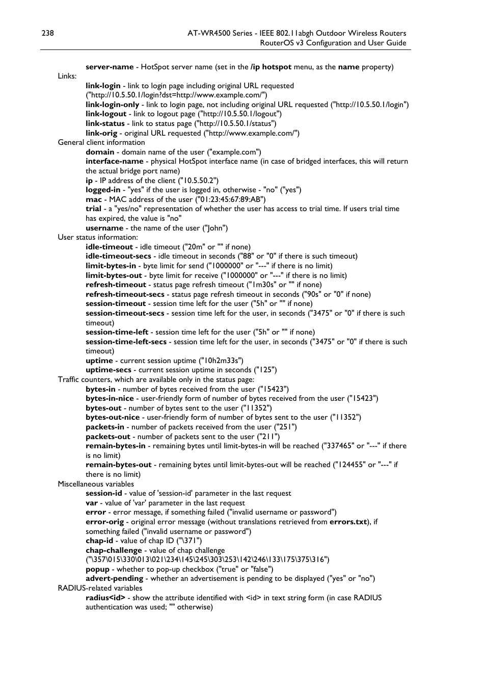 Allied Telesis AT-WR4500 User Manual | Page 238 / 264