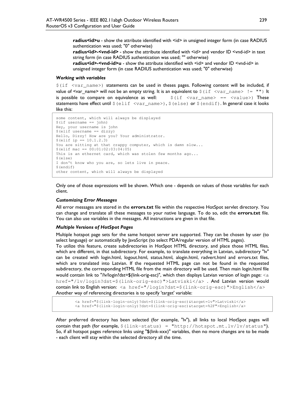 Allied Telesis AT-WR4500 User Manual | Page 239 / 264