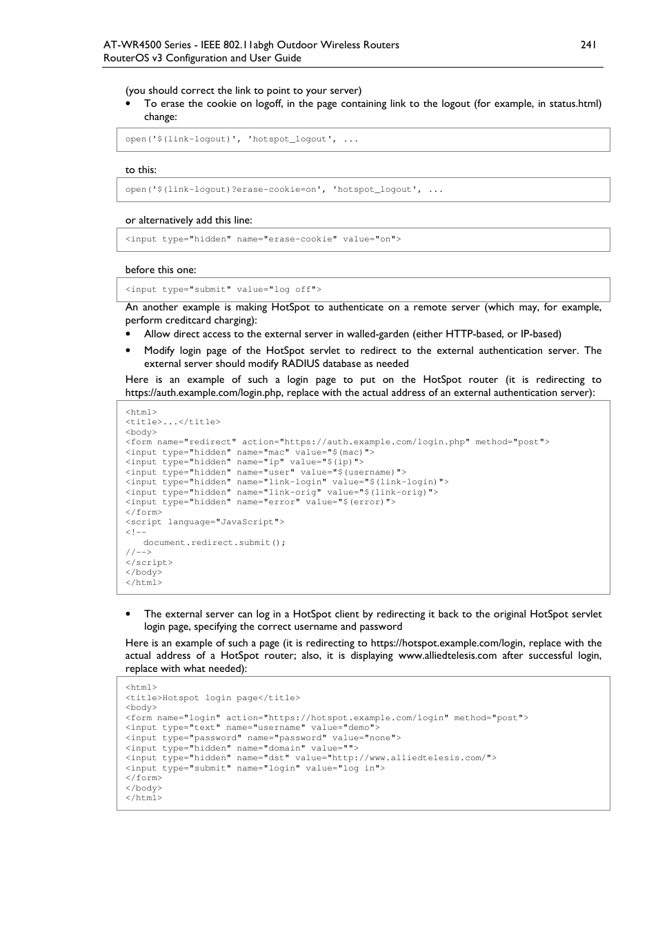 Allied Telesis AT-WR4500 User Manual | Page 241 / 264