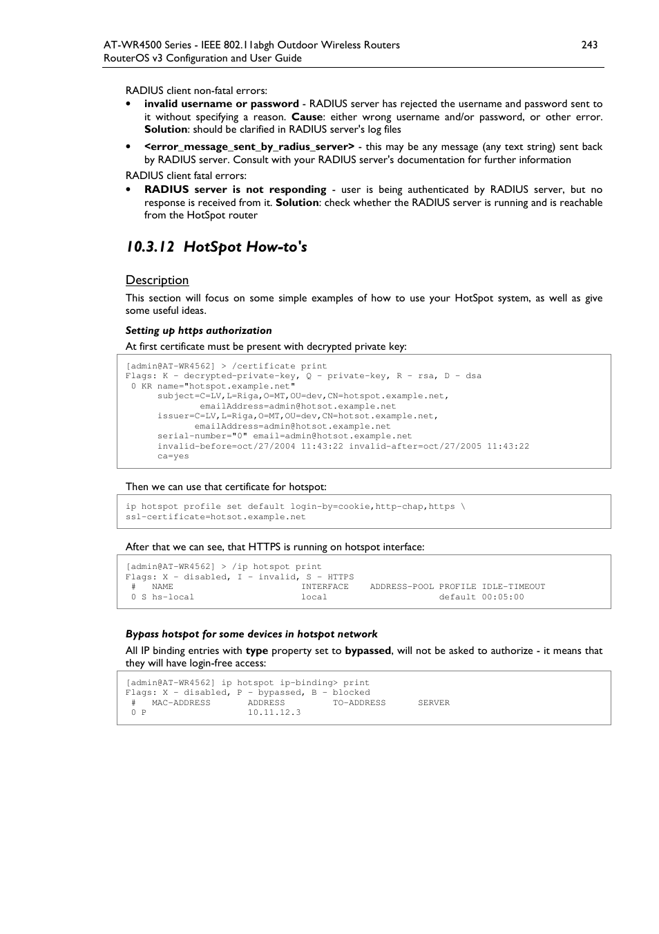 12 hotspot how-to's, Description | Allied Telesis AT-WR4500 User Manual | Page 243 / 264