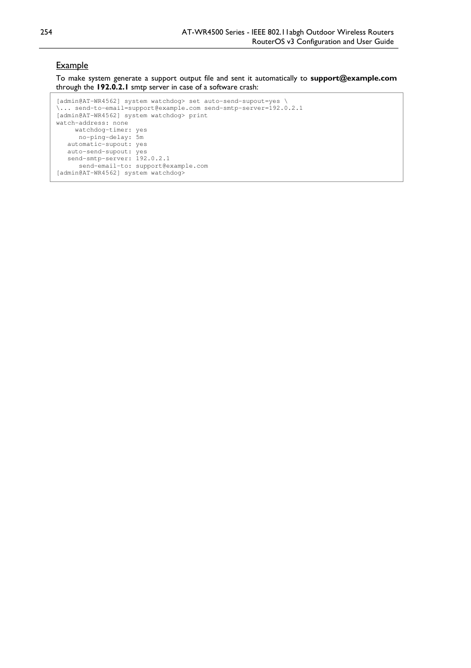 Example | Allied Telesis AT-WR4500 User Manual | Page 254 / 264