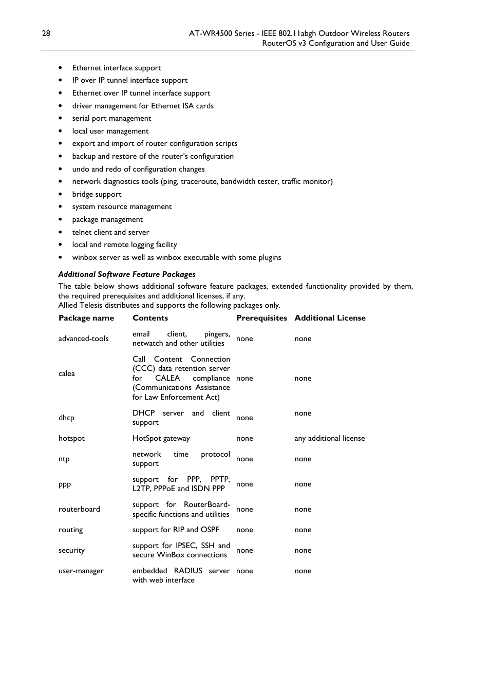 Allied Telesis AT-WR4500 User Manual | Page 28 / 264