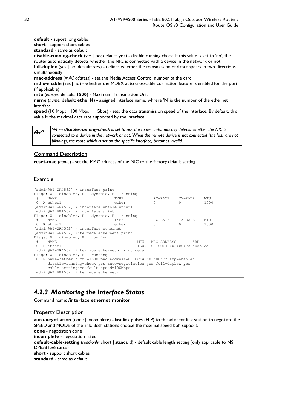 3 monitoring the interface status | Allied Telesis AT-WR4500 User Manual | Page 32 / 264