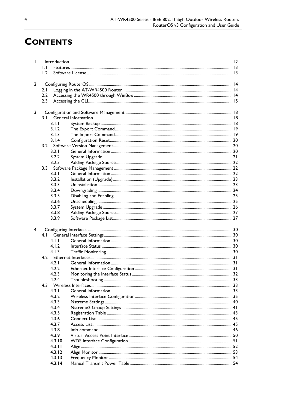 Ontents | Allied Telesis AT-WR4500 User Manual | Page 4 / 264
