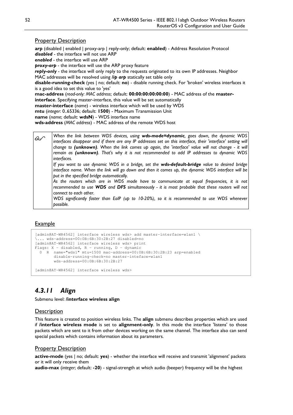 11 align | Allied Telesis AT-WR4500 User Manual | Page 52 / 264