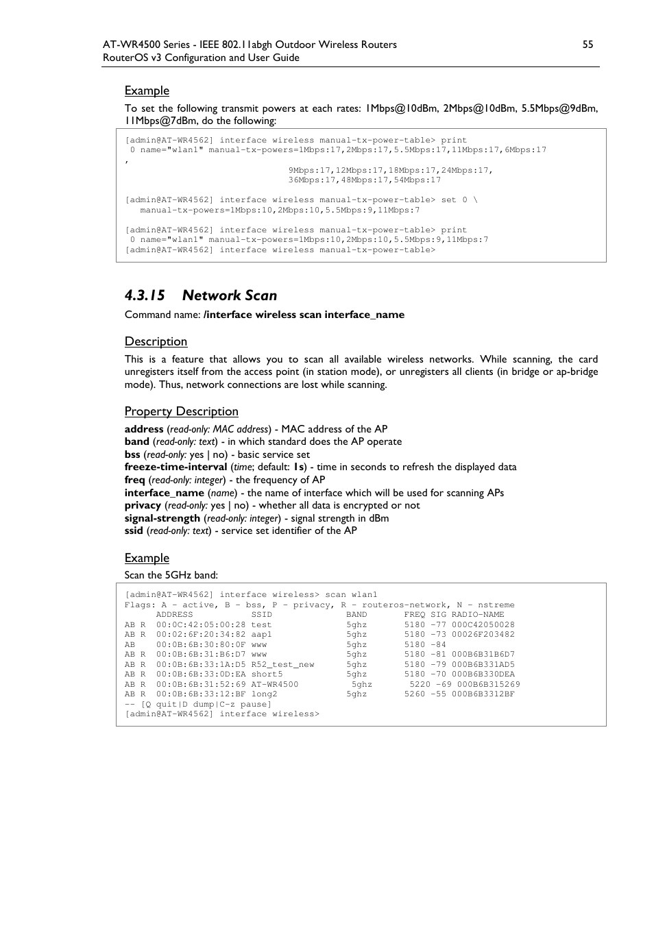 15 network scan | Allied Telesis AT-WR4500 User Manual | Page 55 / 264