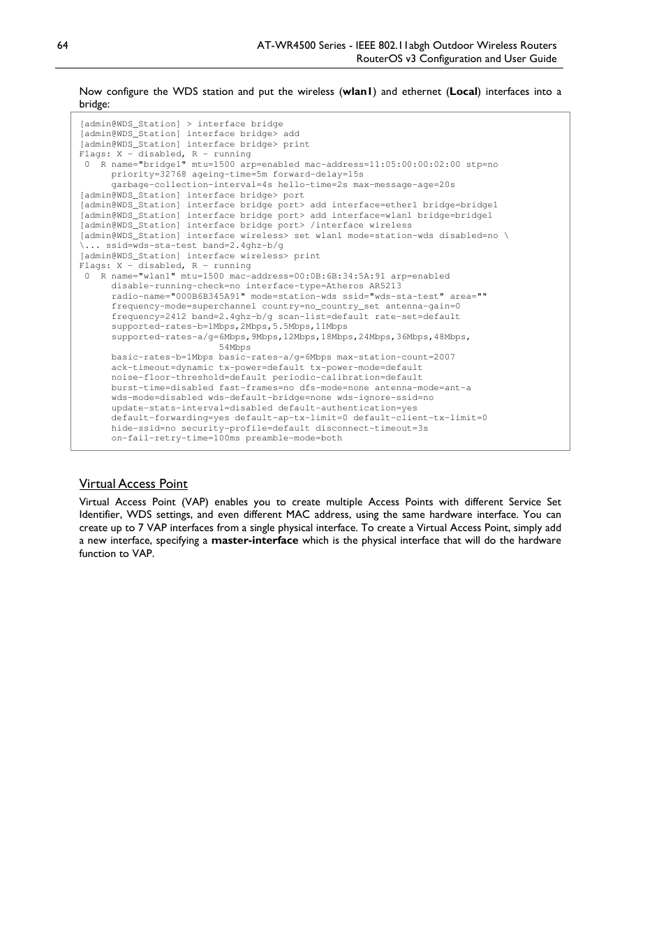 Virtual access point | Allied Telesis AT-WR4500 User Manual | Page 64 / 264