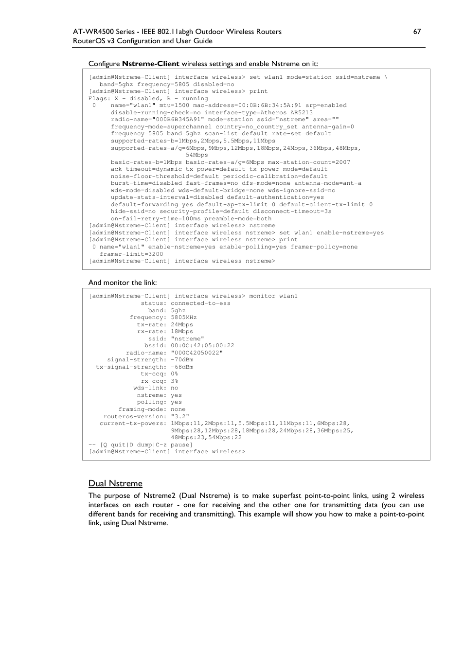 Dual nstreme | Allied Telesis AT-WR4500 User Manual | Page 67 / 264