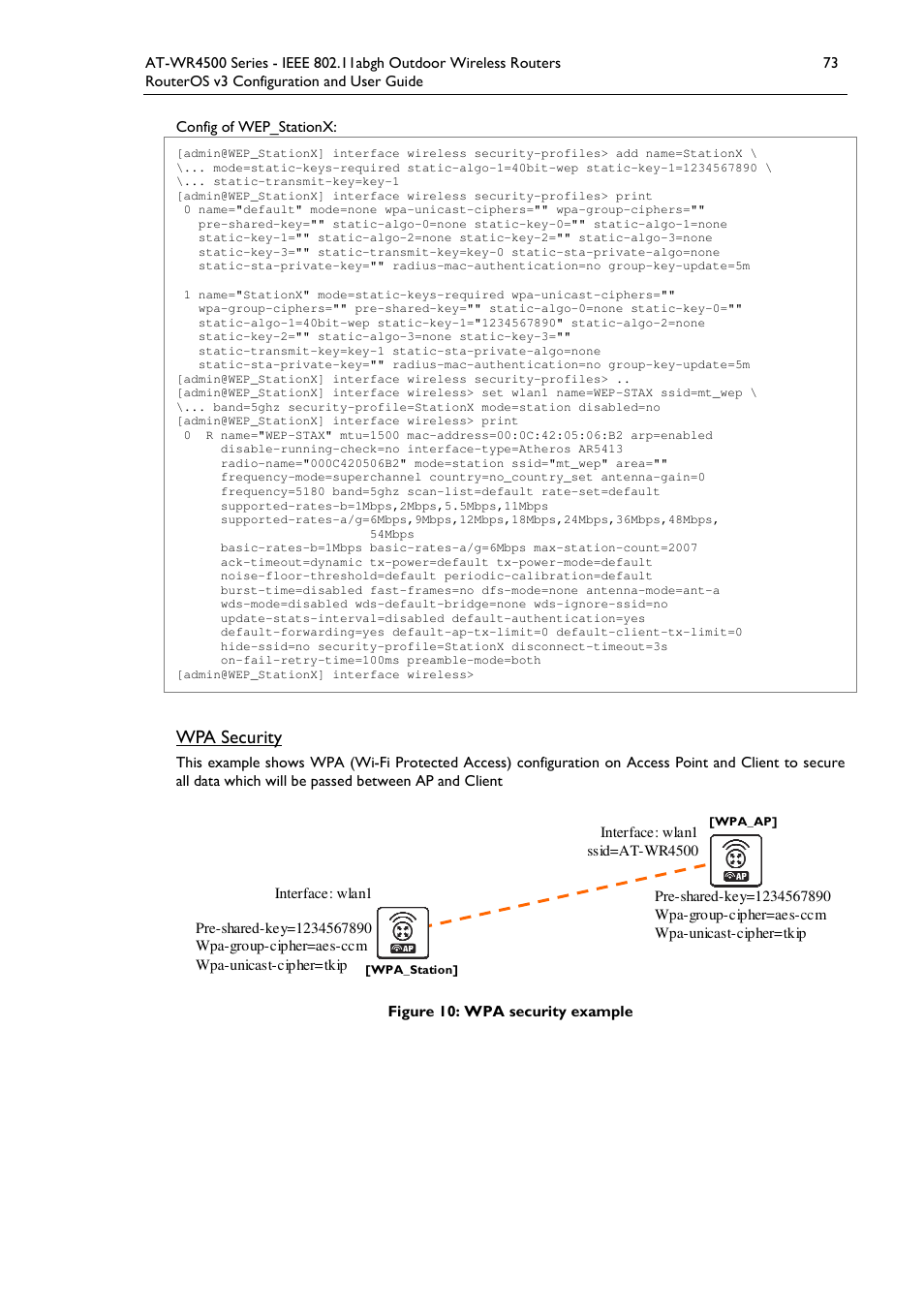 Wpa security | Allied Telesis AT-WR4500 User Manual | Page 73 / 264