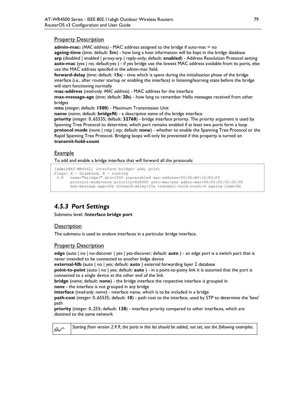 3 port settings | Allied Telesis AT-WR4500 User Manual | Page 79 / 264