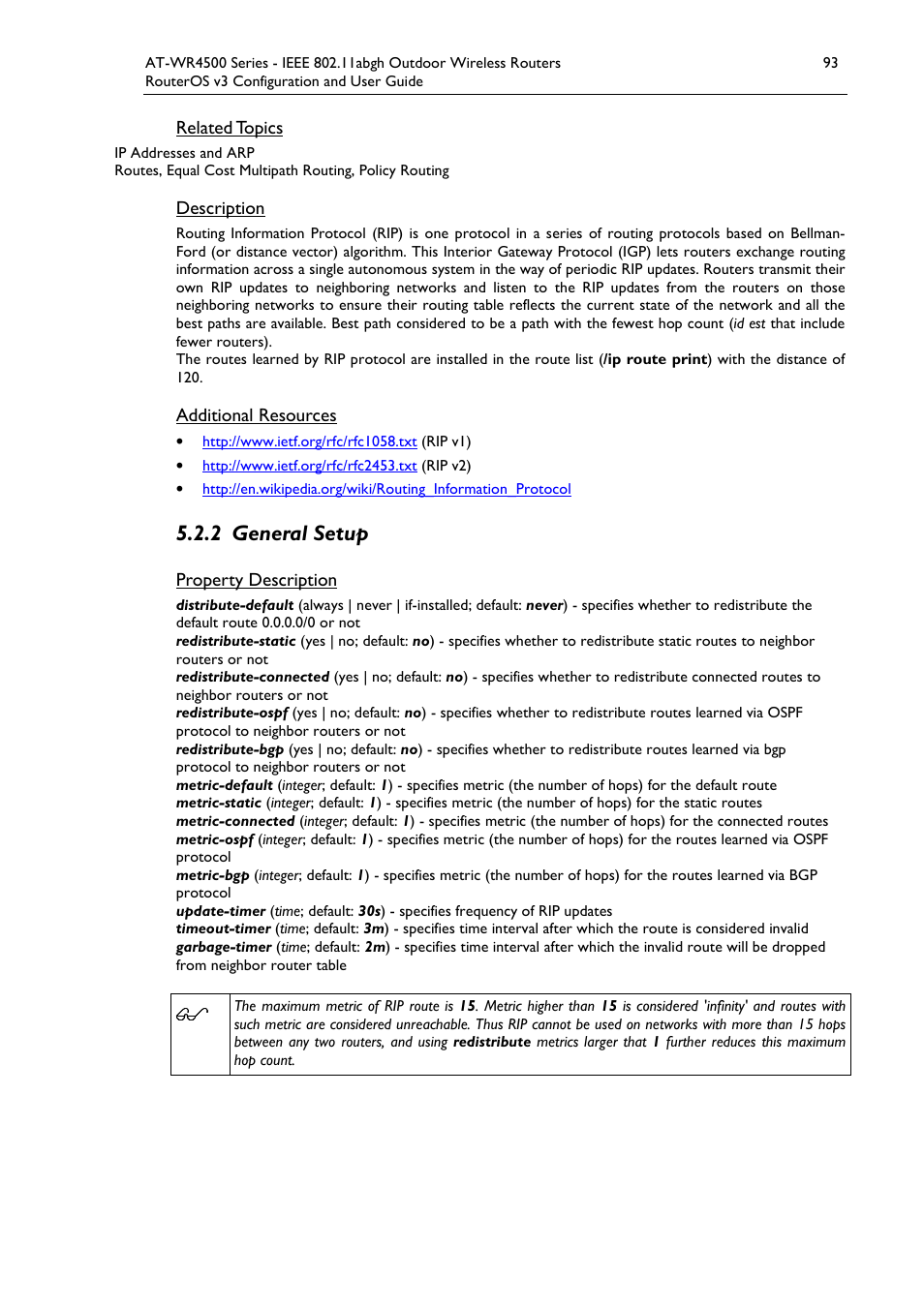 2 general setup | Allied Telesis AT-WR4500 User Manual | Page 93 / 264