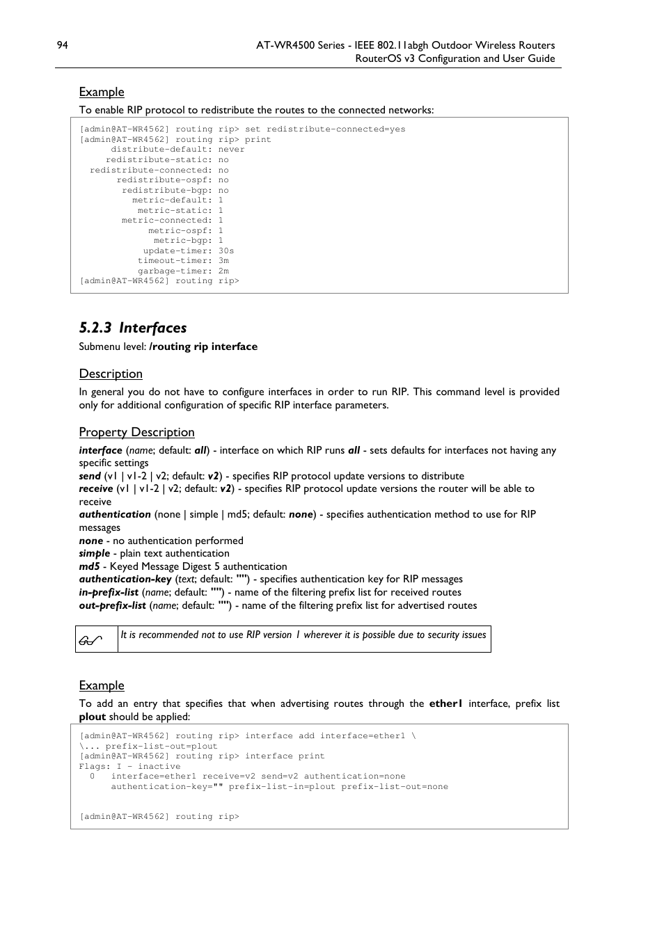 3 interfaces | Allied Telesis AT-WR4500 User Manual | Page 94 / 264