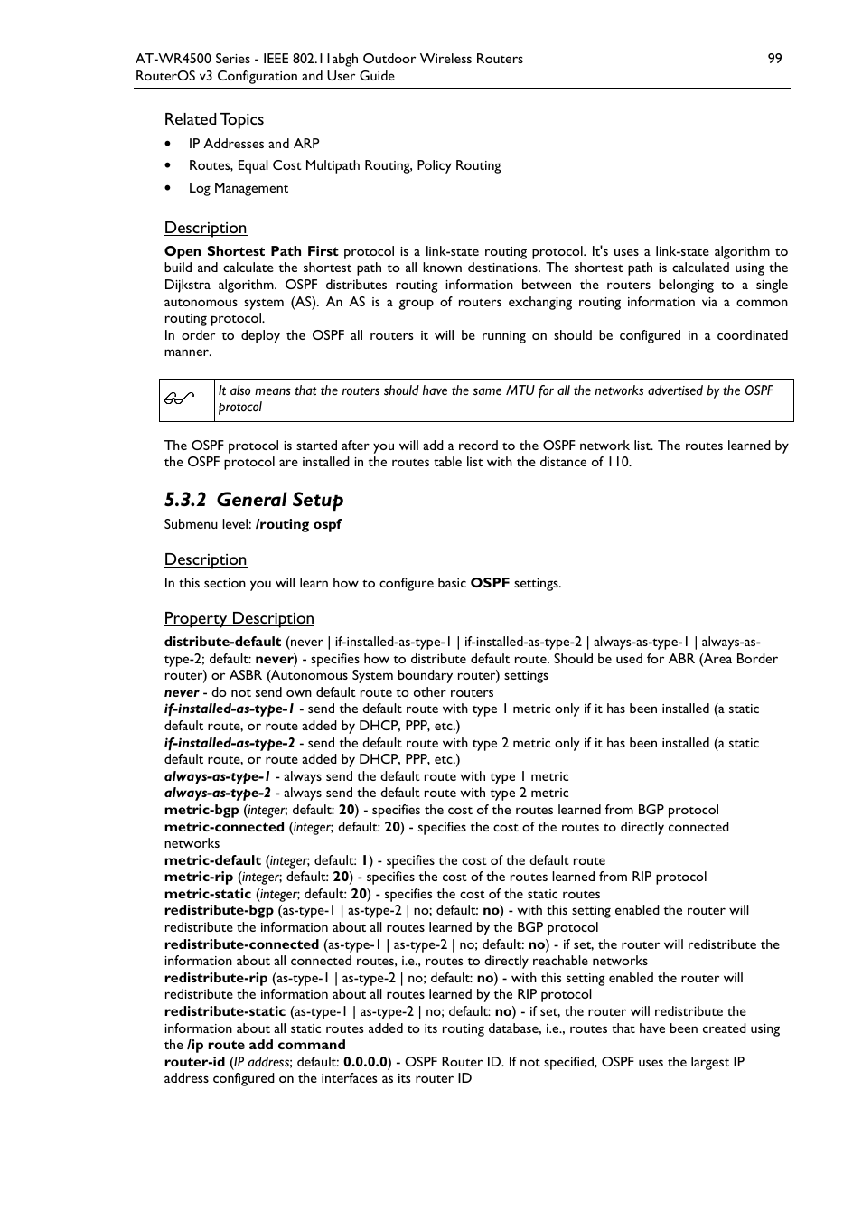 2 general setup | Allied Telesis AT-WR4500 User Manual | Page 99 / 264