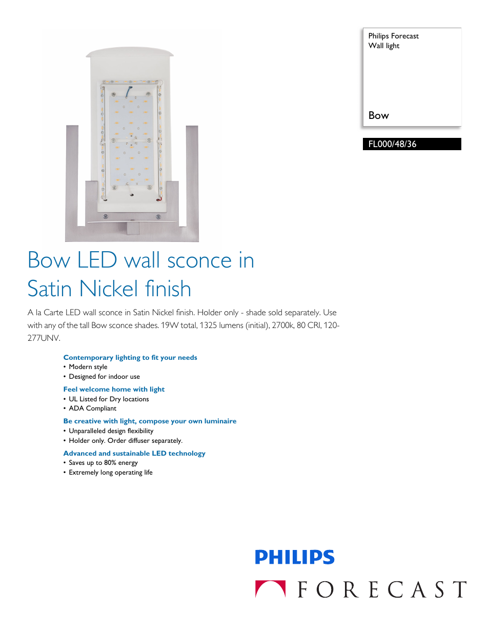 Philips FL0004836 User Manual | 2 pages
